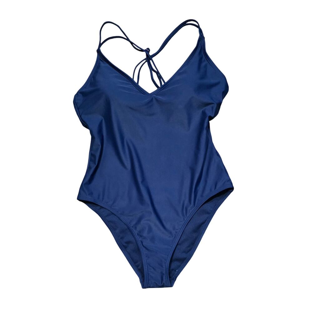 Hurley Women's One Piece‎ Lightly Padded V-Neck Swim Suit Navy Size XL NWOT
